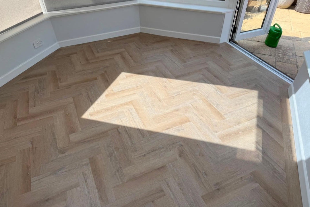 Amtico Trevellas Oak Parquet Sunroom Transformation