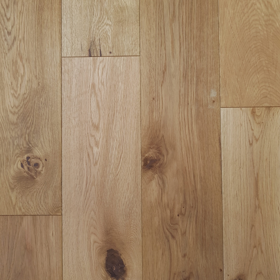 Close-up of wooden flooring with a natural finish