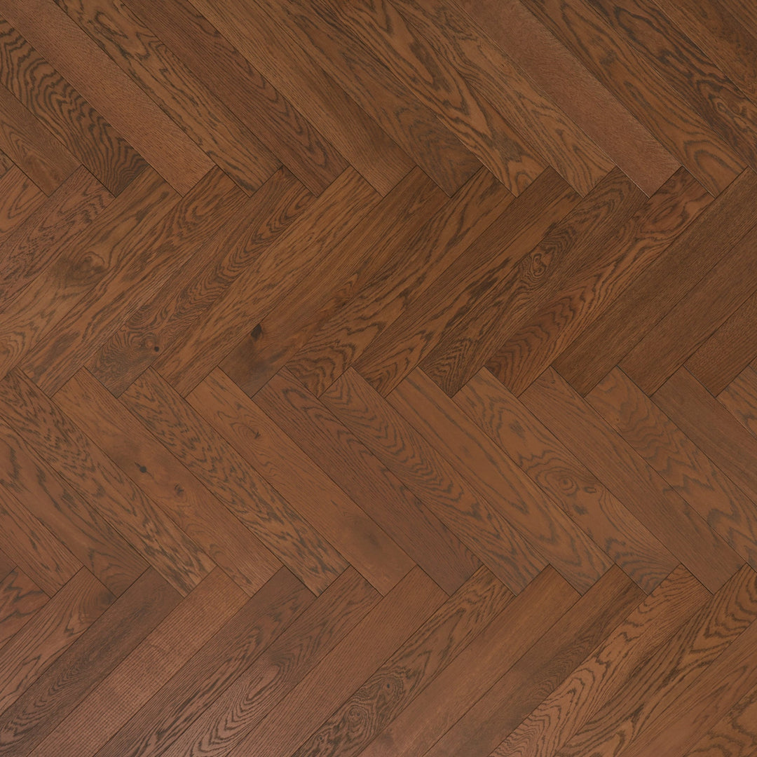 Mayfair Oak flooring with a herringbone pattern
