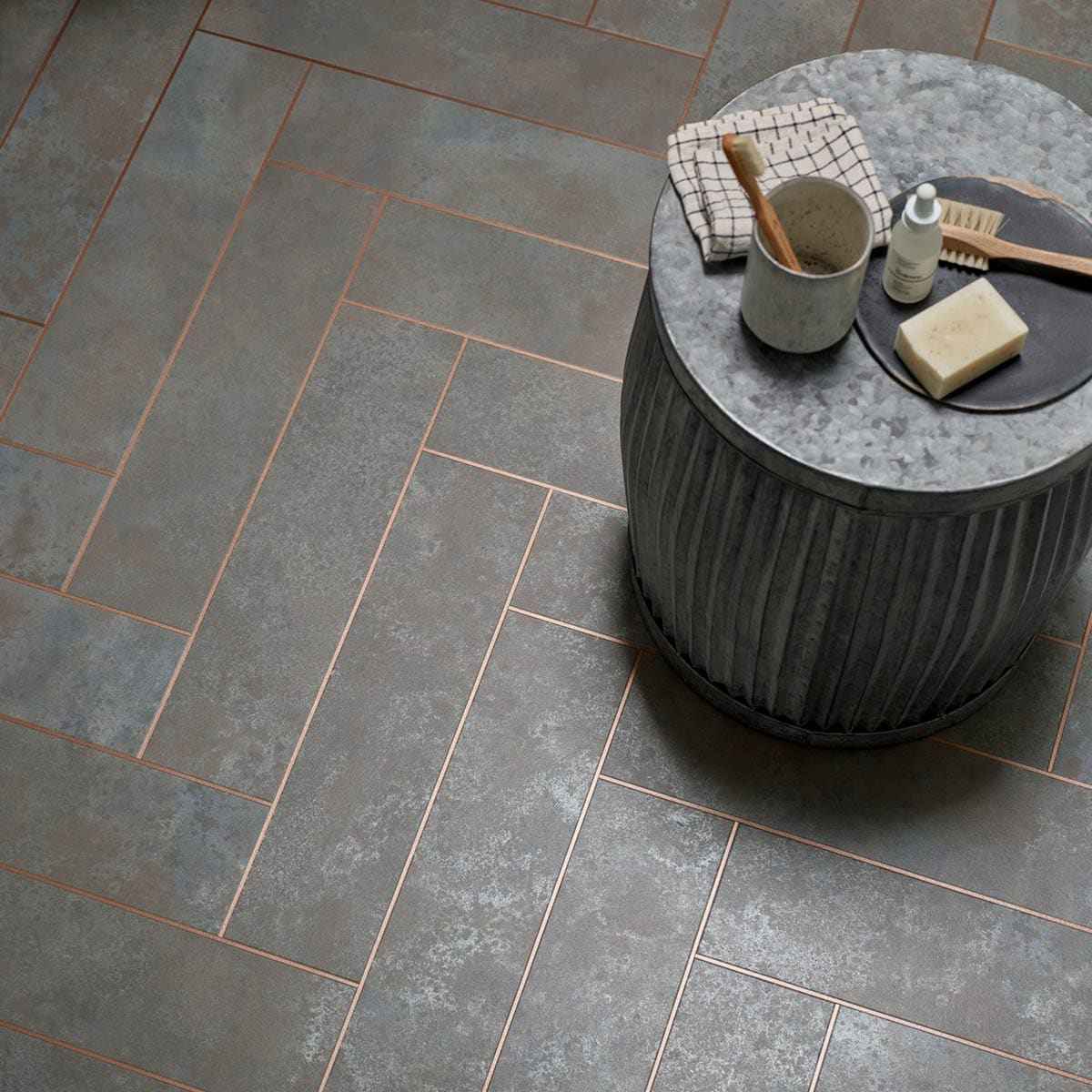 Grey Burnished Metal, Amtico Signature, Sample